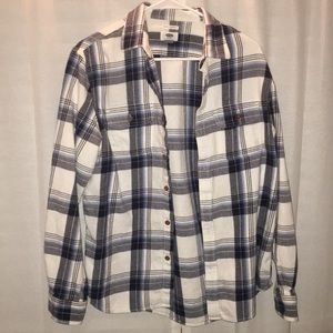 Men’s blue and white flannel